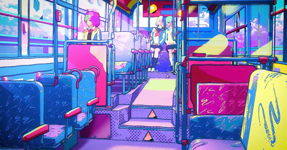 Cozy Anime-Style Blender Scene with Vibrant Neon Colors