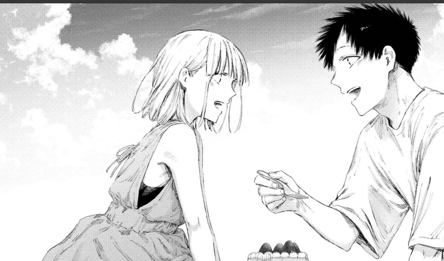 Taiki brings Chinatsu a birthday cake on the beach