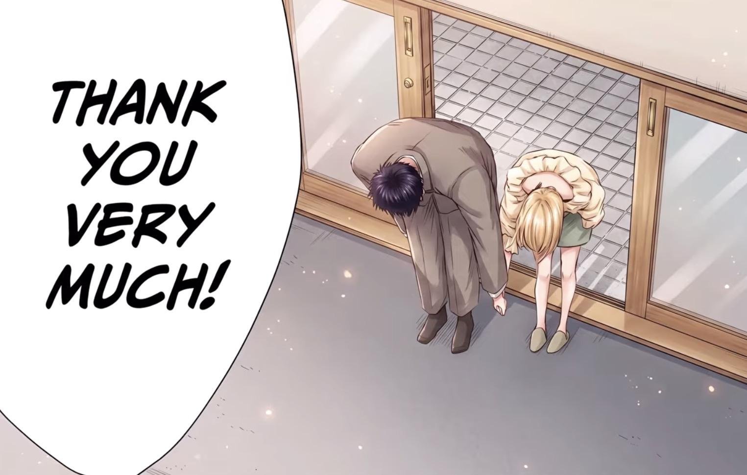 Taiki and Chinatsu bowing to the gym in Blue Box Chapter 250