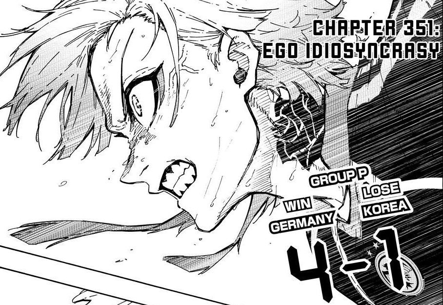 Blue Lock Chapter 351 title page, Ego Idiosyncrasy