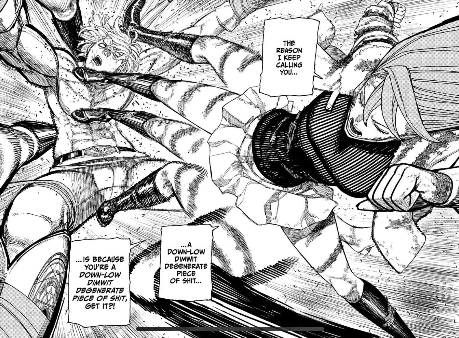 Aira battles the cowboy newcomer in Dandadan 241