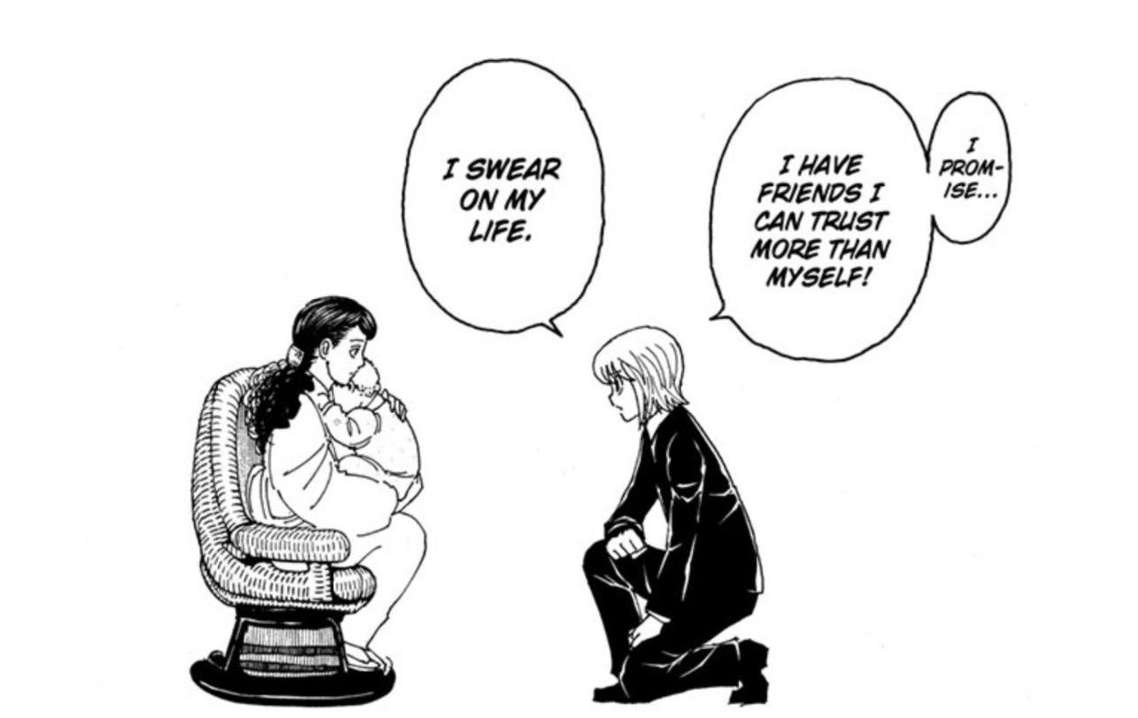 Kurapika promises Queen Oito he has friends he trusts in Hunter x Hunter 414