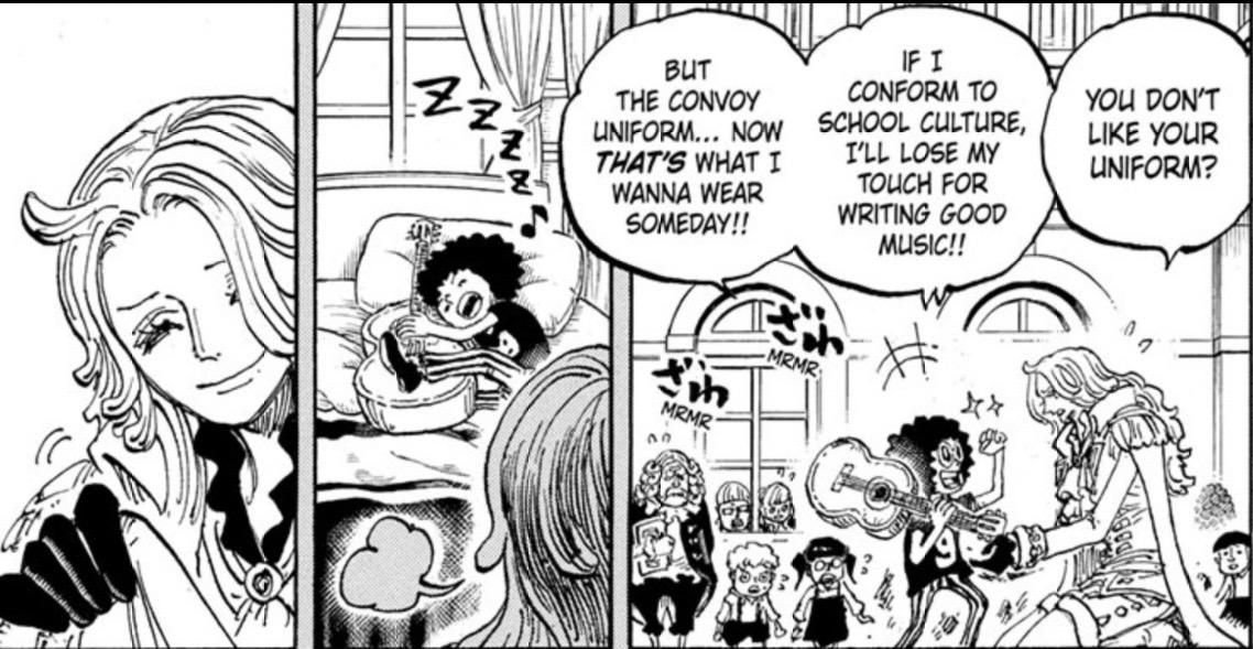 Brook singing and learning manners in the Esperia flashback