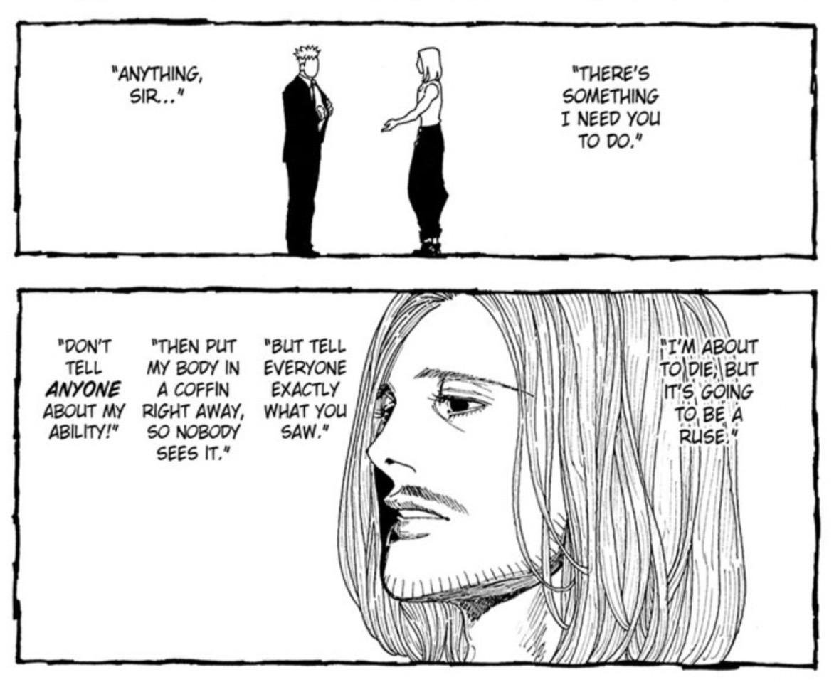 Tserriednich orders his guard to hide his ability, put his body in a coffin and tell everyone what he saw, because his death is a ruse