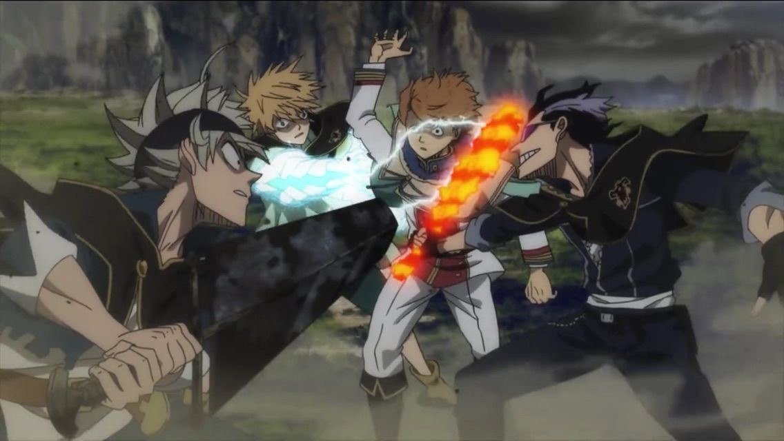 Magic Knights clashing in the Spade Kingdom war