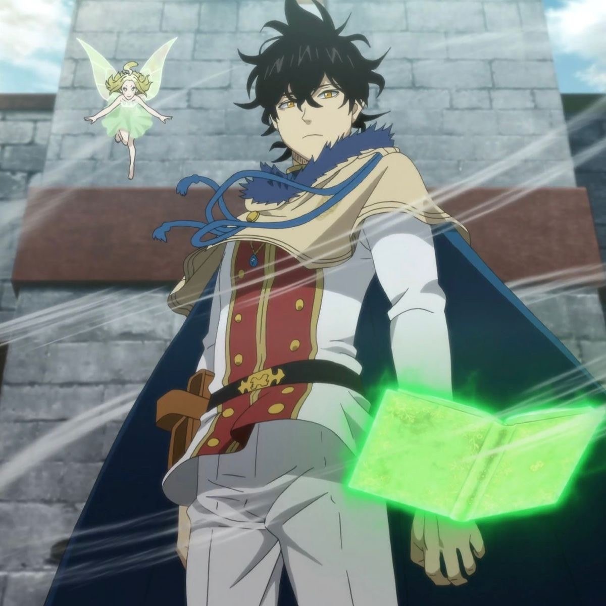 Yuno holding his four leaf grimoire