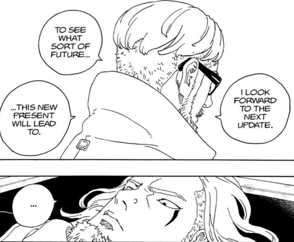 Kashin Koji saying he looks forward to the next update in Boruto Two Blue Vortex 37