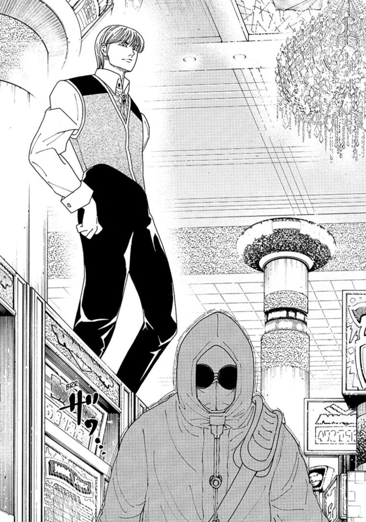 Tserriednich walking into the sealed Tier 1 casino in Hunter x Hunter 420