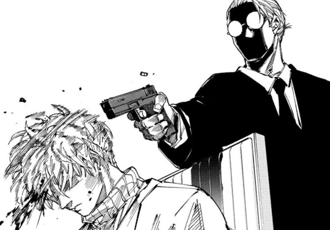 Shin facing Kei Uzuki in Sakamoto Days chapter 275