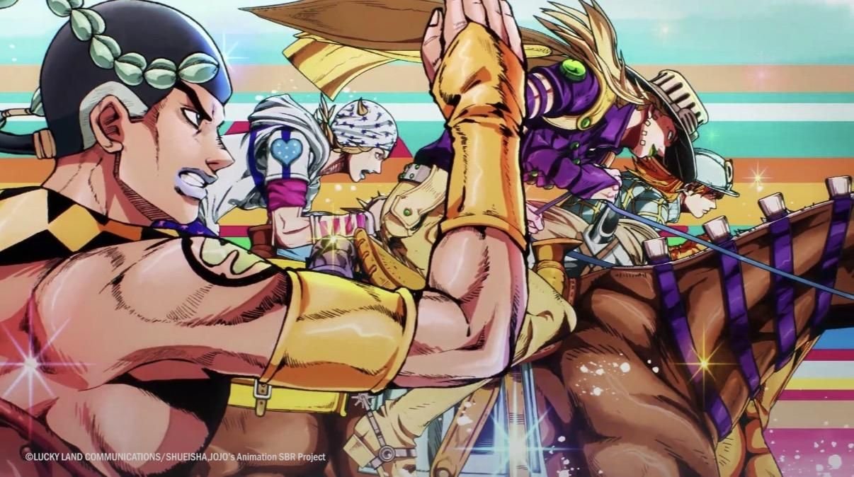 Pocoloco racing on horseback in Steel Ball Run Stage 2